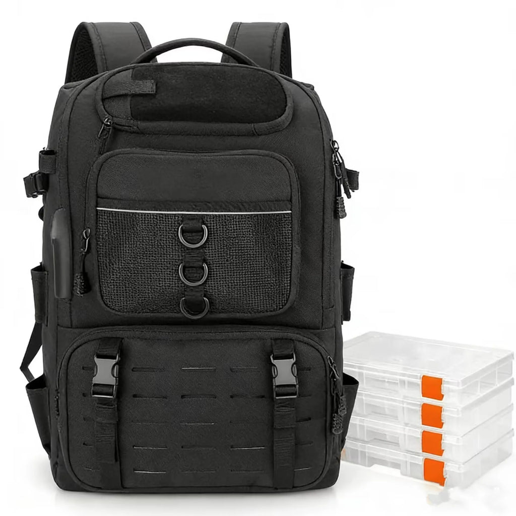 40L Fishing Gear Backpack with Rod Holders Fishing Lure Organizer Storage Bag Outdoor Hunting Backpack